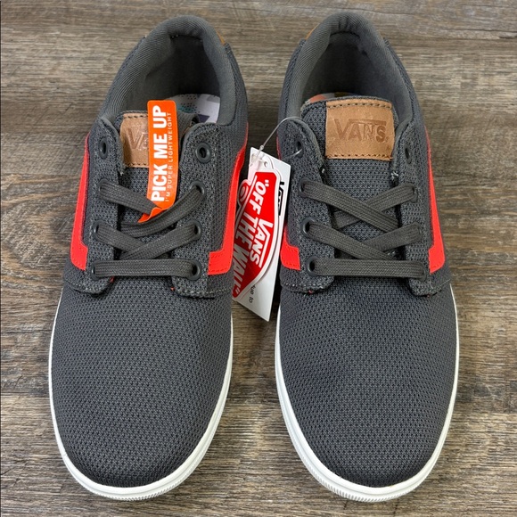 🔥 Vans Chaplit Pewter Gray & Red Sneakers – Women’s 8.5 - Picture 2 of 10